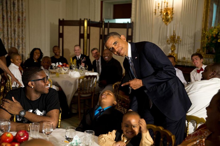 President Obama catching a kid sleeping