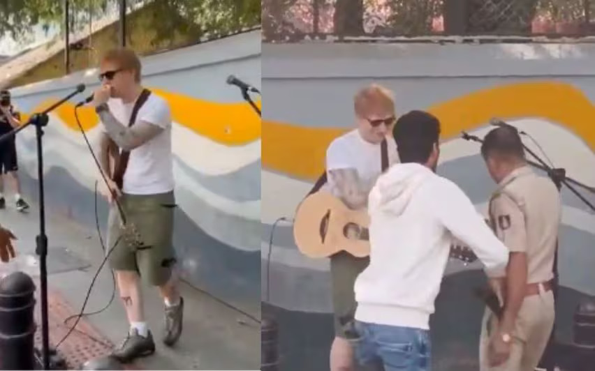 Rendőrök szakították félbe Ed Sheeran utcai koncertjét