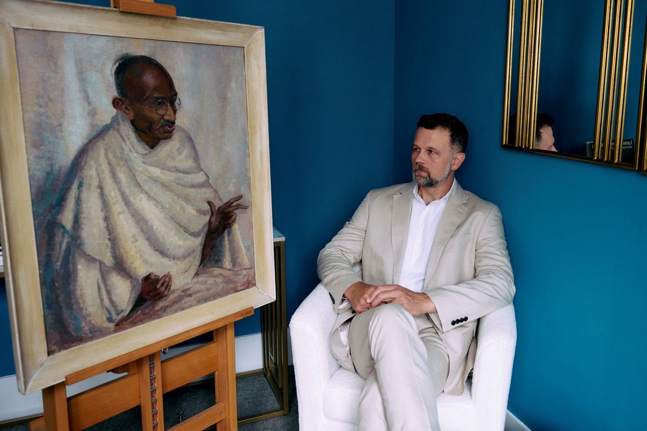 Mahatma Gandhi ehhez az egyetlen festményhez állt modellt