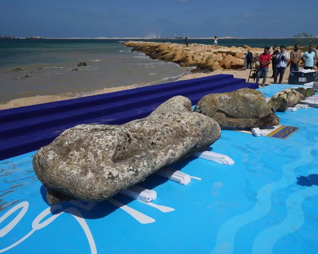 Elsüllyedt város maradványait hozták felszínre Alexandria partjainál